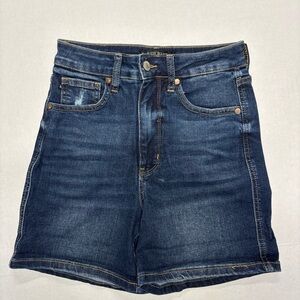 Judy Blue Jean Shorts Women Small High Rise Dark Wash 5" Inseam Blue Summer